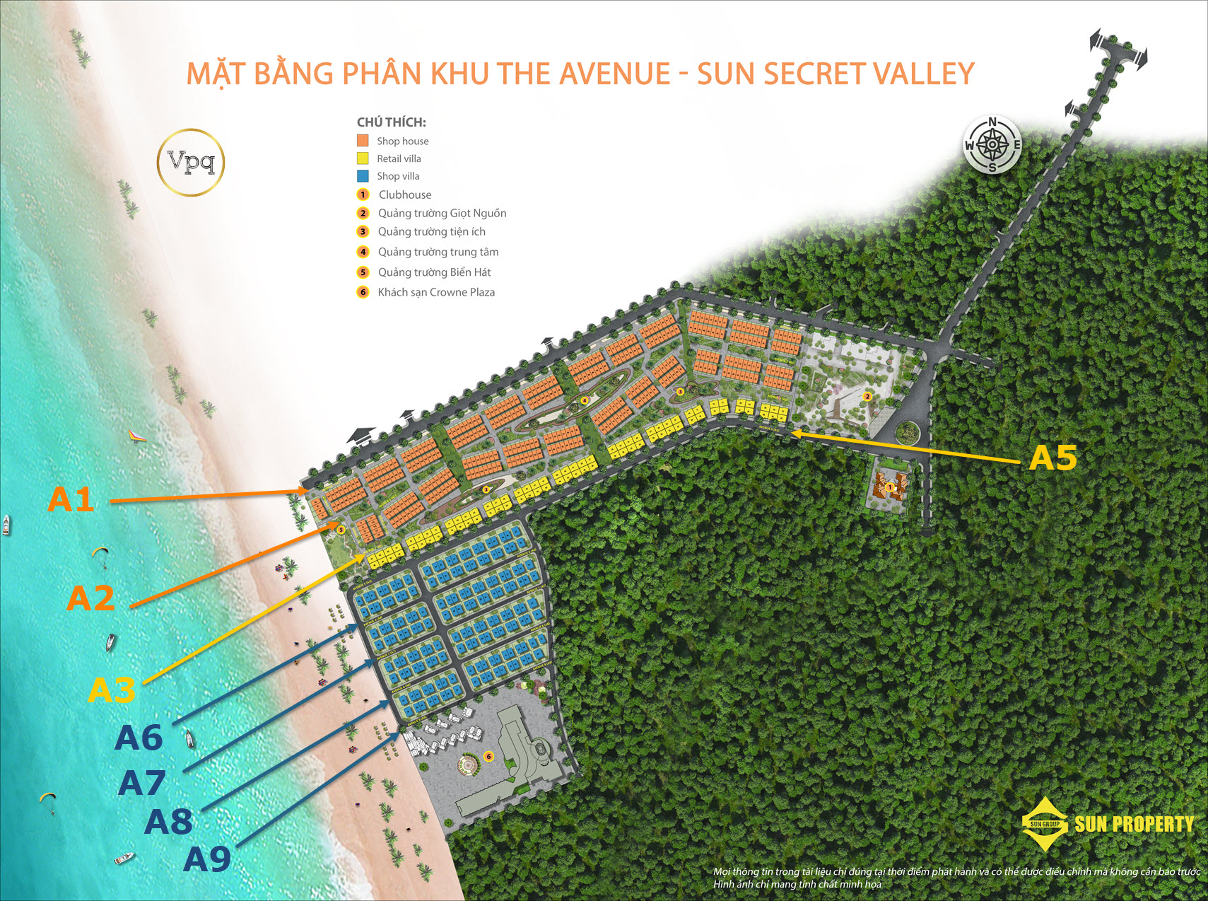Mặt bằng ph&acirc;n khu The Avenue - Sun Secret Valley